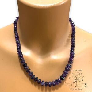 Natural Polished Amethyst - Graduated - Hand Tied